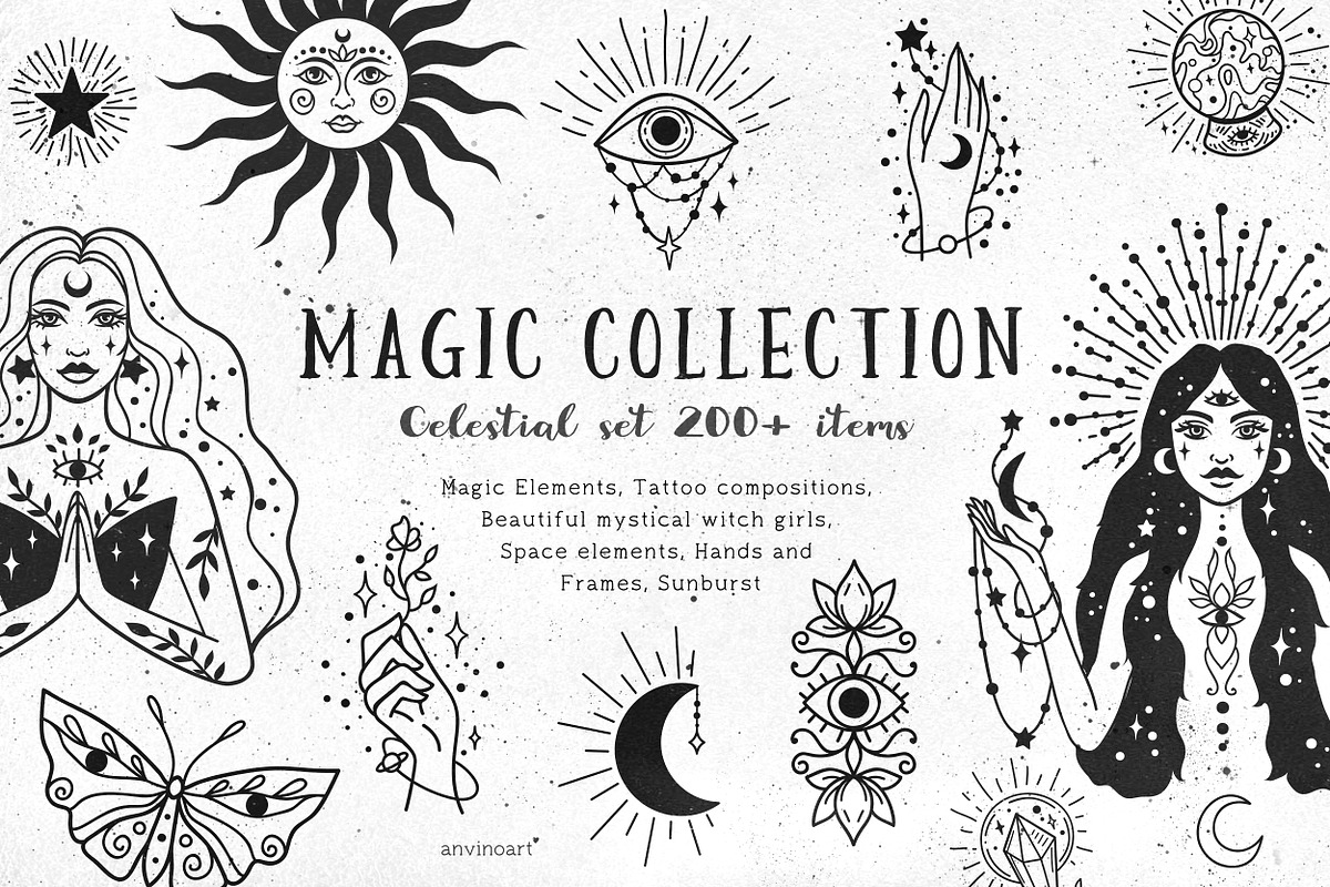 Magic Collection. Celestial set 200+, an Object Illustration by anvinoart (Photo 1 of 12)
