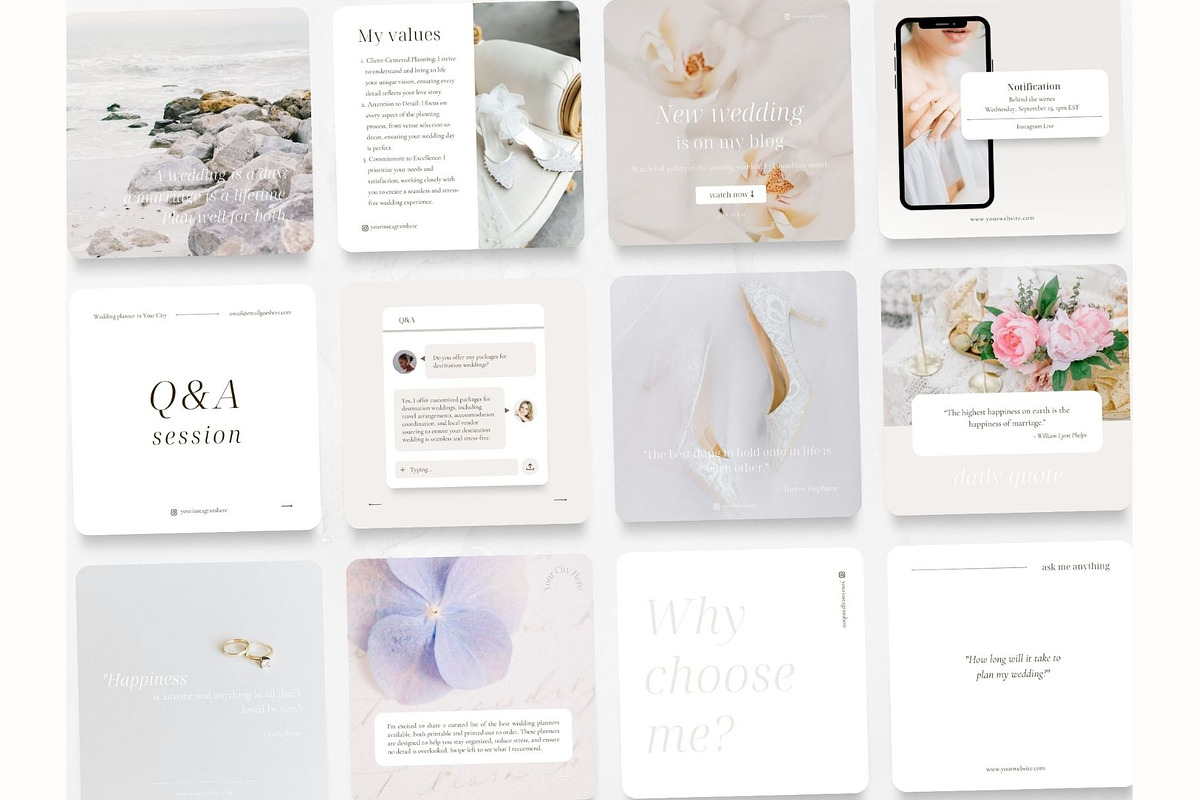 70 Wedding Event Planner Posts, a Social Media Template by PatternLab. (Photo 8 of 9)
