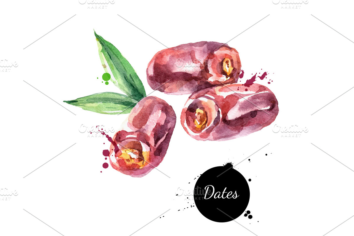 Watercolor Berries Vector Set 2, a Food Illustration by Elena Pimonova (Photo 4 of 4)