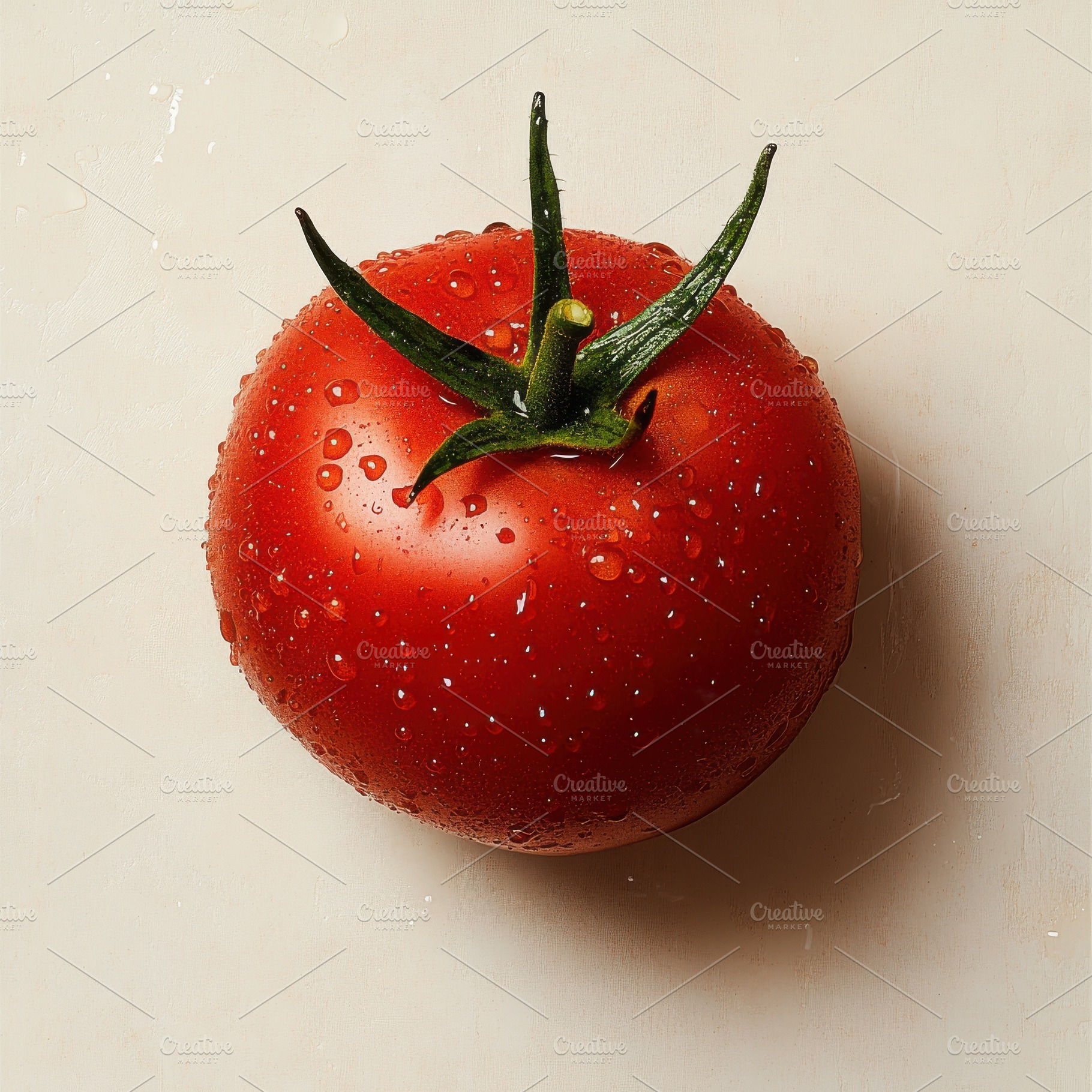 Fresh tomato with water drop, organi, a Food & Drink Photo by Pixeness Studio