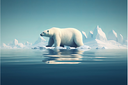 Cold Polar bear on iceberg. Generate, an Animal Photo by Ylivdesign