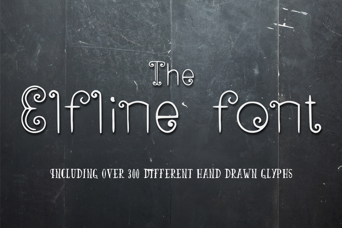 ElfLine decorative style font preview 2