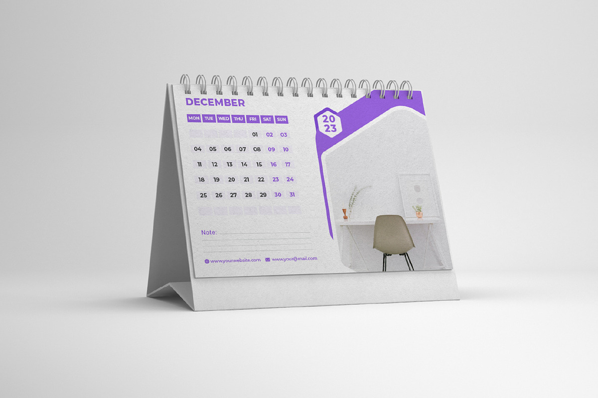 2 Desk Calendar 2023 Template Design, a Templates & Theme by Mk_Studio (Photo 3 of 3)