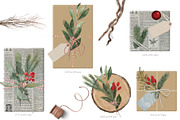 Natural Christmas set, a Decorative Illustration by marie dricot (Thumbnail 5 of 7)