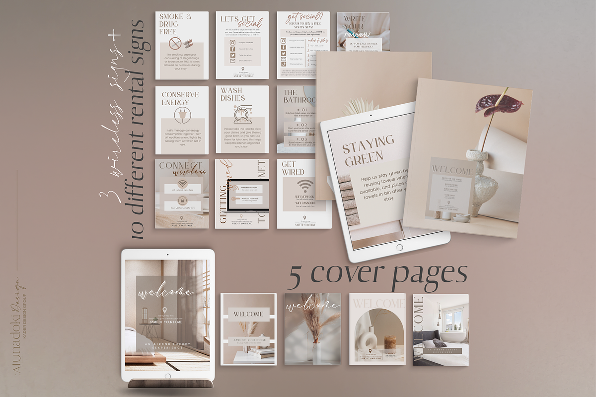Airbnb Canva Welcome Book Guide, a Social Media Template by ALunadoki Design (Photo 6 of 8)