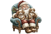 Santa With Dog Clipart PNG, a Seasonal Illustration by Memories By Lea (Thumbnail 16 of 19)