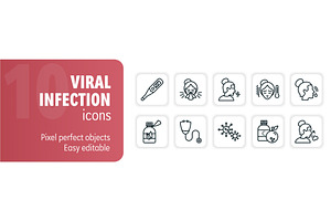 Set of viral infection icons, a Healthcare Illustration by Aimagenarium@gmail.com