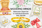 Wedding rings watercolor clipart, an Object Illustration by KathrineWatercolor (Thumbnail 1 of 10)