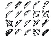 Archery bow and arrow outline icons, an Object Graphic by pikepicture (Thumbnail 2 of 3)