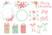 Mint & Coral Christmas Clipart Set, an Illustration by Amanda Ilkov (Thumbnail 3 of 5)