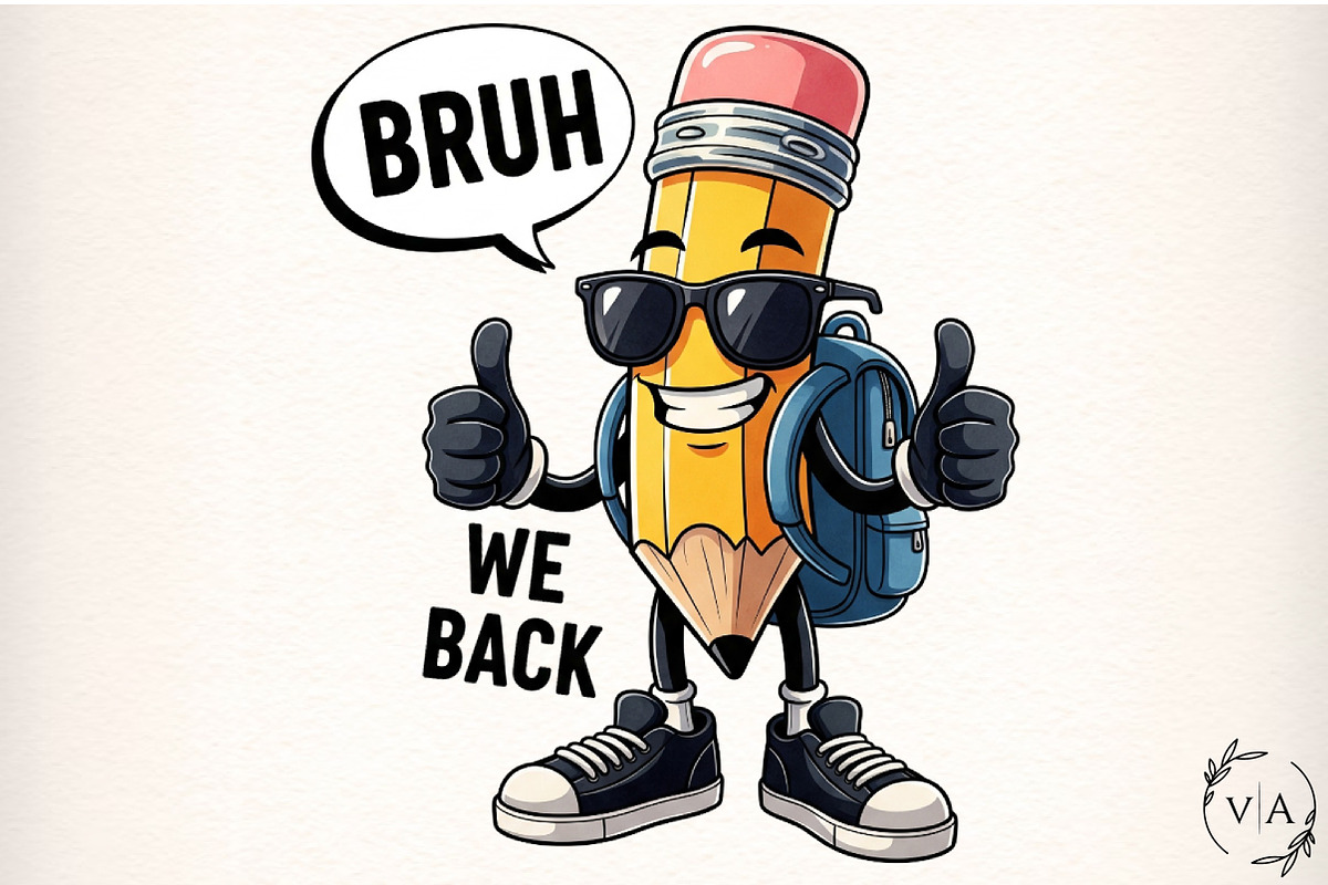 Bruh We Back to School Png, Teacher, an Illustration by Craft Nest (Photo 1 of 7)