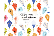 Flying kite - Nursery Seamless Patte, a Pattern Graphic by Milatoo (Thumbnail 1 of 4)