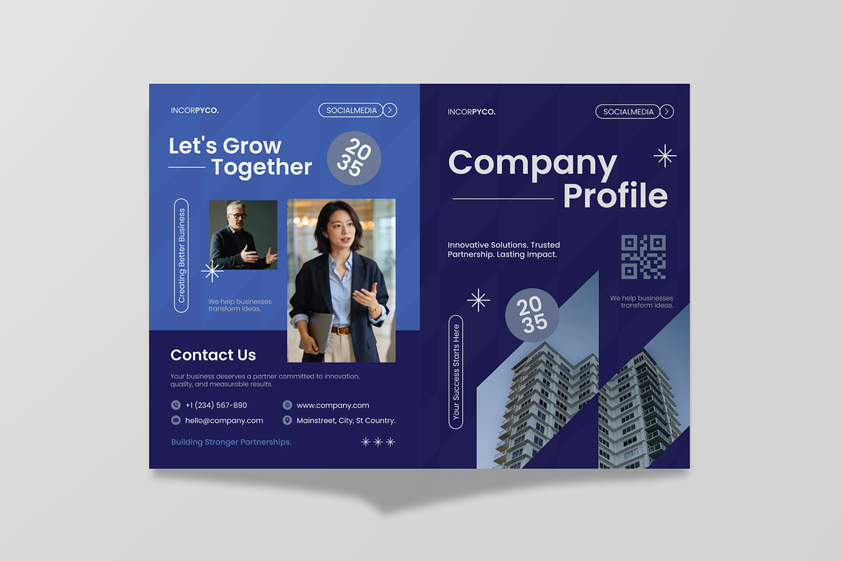 Company Profile Bifold Brochure, a Brochure Template by Annora Studio (Photo 3 of 6)