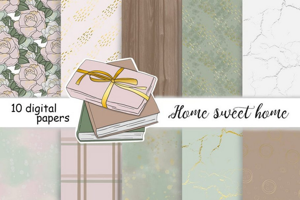 Home Sweet Home Pattern, a Pattern Graphic by GlamArtZhanna (Photo 1 of 3)