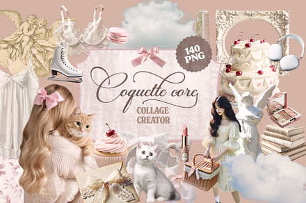 Coquette core Cottage Collage Pack, an Object Graphic by Marie T