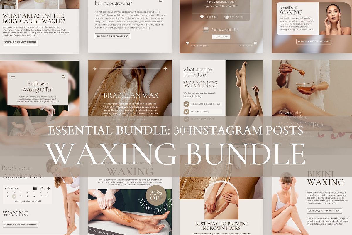 Waxing Instagram Templates, a Social Media Template by Design Lush Studio (Photo 1 of 8)