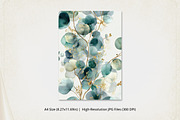 Teal Botanical Watercolor Wall Art, a Poster Template by Pixeness Studio (Thumbnail 2 of 2)