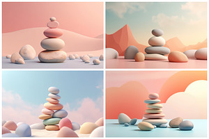 16 Dreamy Pebble Podium Backgrounds