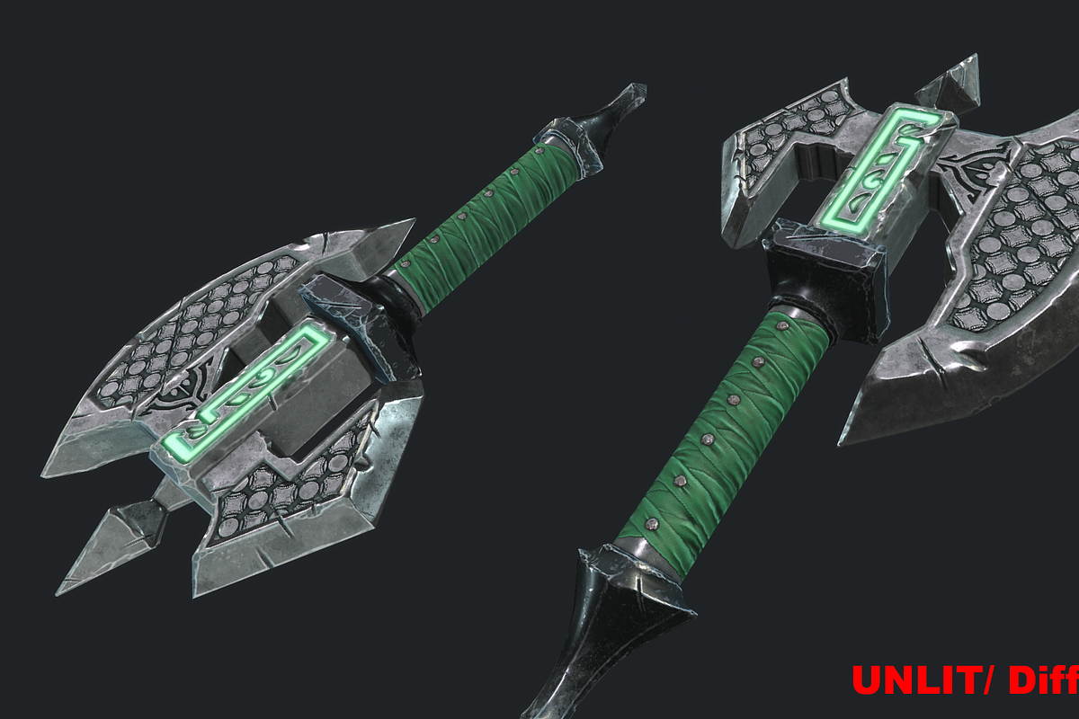 5 Fantasy Stylish Hand Axe -PBR-, an Object 3D Model by TFE Game Art (Photo 6 of 16)