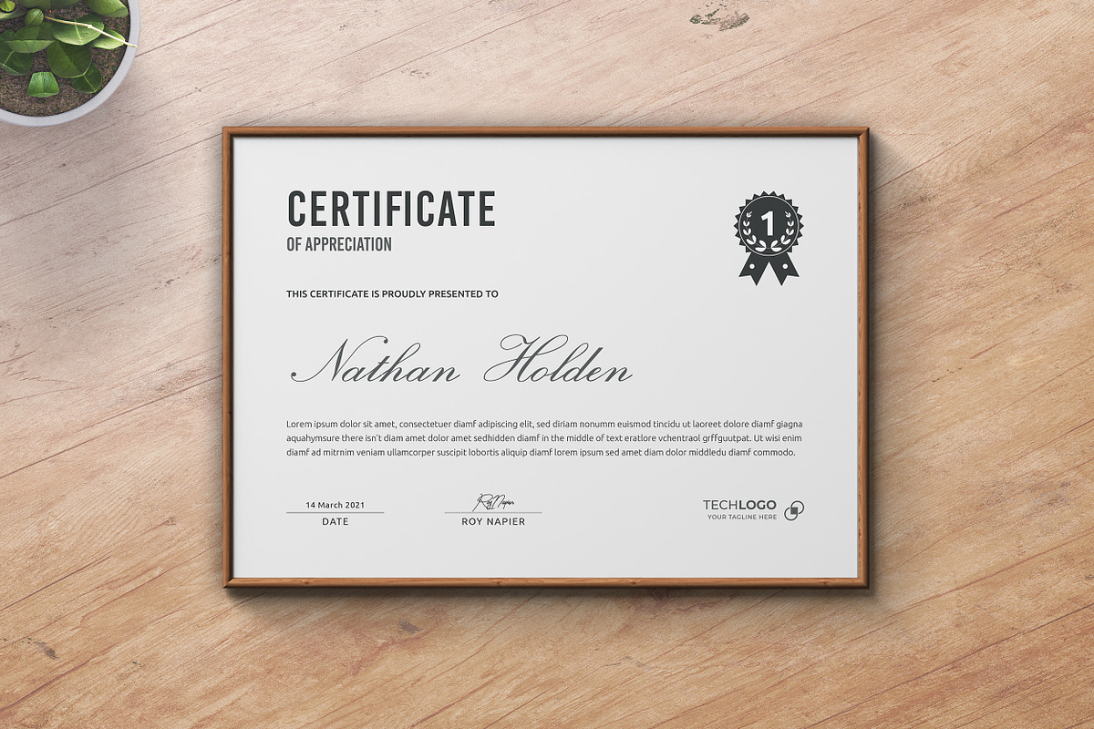 Clean Certificate Word, a Stationery Template by ResumeDevisers (Photo 6 of 6)