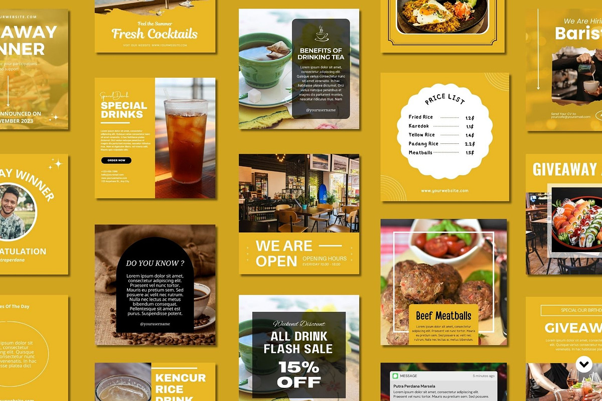 Food And Drink Social Media Template, a Templates & Theme by BoontenStudio (Photo 2 of 7)