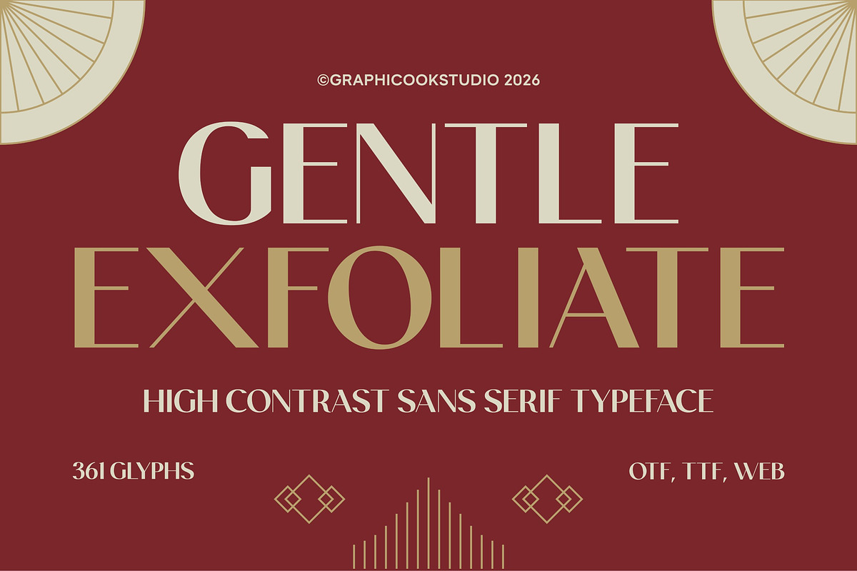 Gentle Exfoliate, a Sans Serif Font by graphicook (Photo 1 of 10)