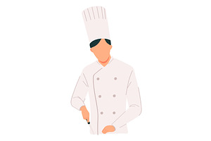 Chef cartoon character cooking, a Food Illustration by seahorsevector