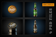 4 Mockup Bottle of beer. + emblems, a Product Mockup by SODESIGN (Thumbnail 3 of 5)