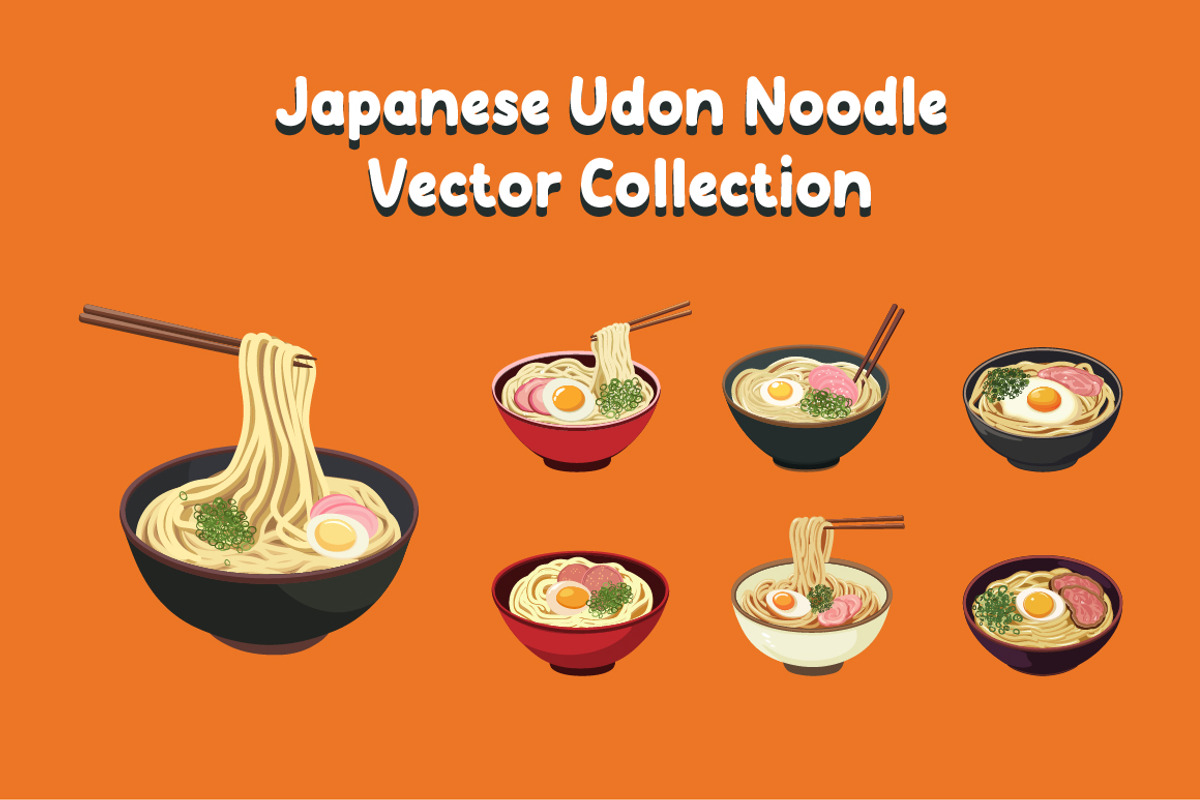 Japanese Udon Noodle Collection, a Food Illustration by jongcreative (Photo 1 of 4)