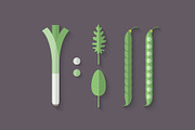 Flat Vegetables Set, an Illustration by Alex Serada (Thumbnail 14 of 17)
