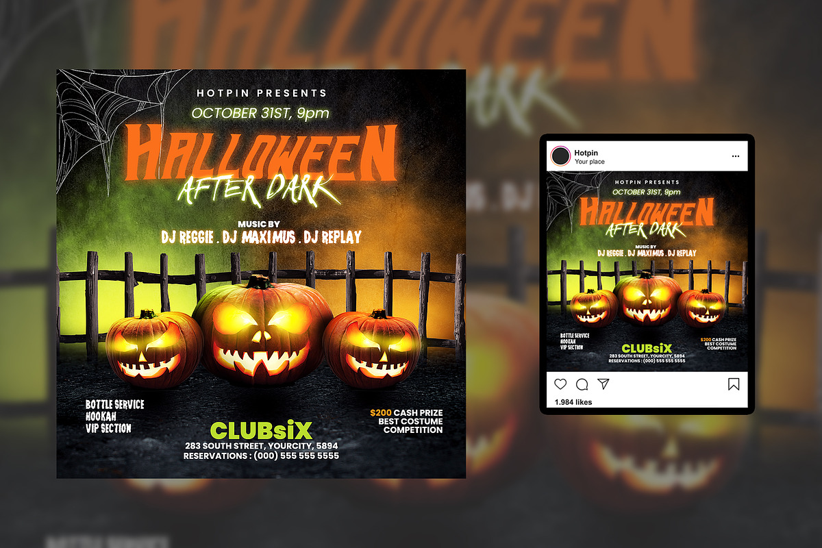 Halloween Flyer Template, a Flyer Template by Hotpin (Photo 2 of 2)