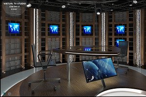 Virtual TV Studio Chat Set 17