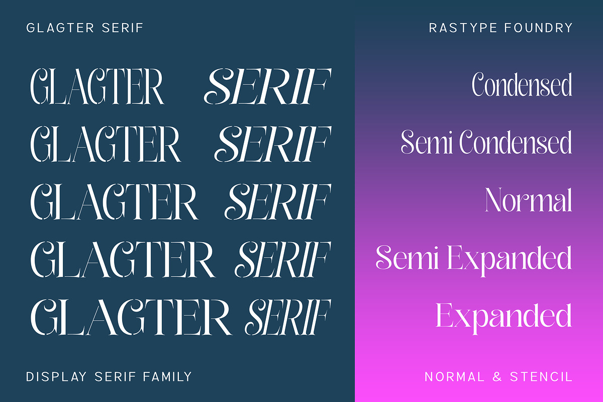 Glagter Stencil - Family Font, a Serif Font by Rastype (Photo 10 of 15)