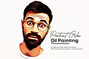 Portrait Glow Oil Painting Action, an Action Add-On by DesignCave (Thumbnail 1 of 5)