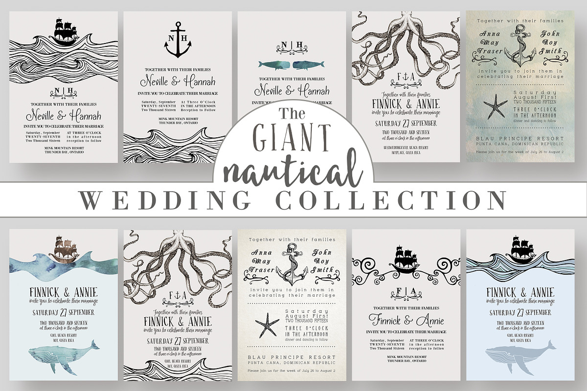 GIANT Nautical Wedding Collection, an Invitation Template by Knotted Design (Photo 1 of 5)