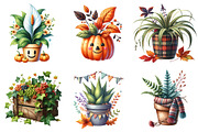 Positive Autumn Houseplant Clipart, an Illustration by Watercolor design (Thumbnail 4 of 4)