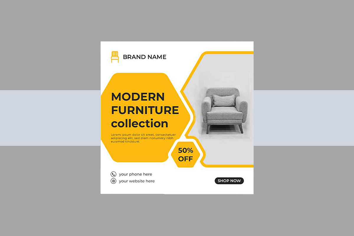 Modern Furniture Sale Social Media, a Social Media Template by Lakhan1998 (Photo 3 of 3)