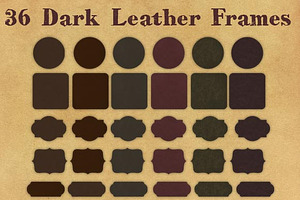 36 Dark Leather Frame Tags