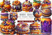 Mardi Gras Fat Tuesday Treats Clipar, an Illustration by DreamArtGraphic (Thumbnail 1 of 4)