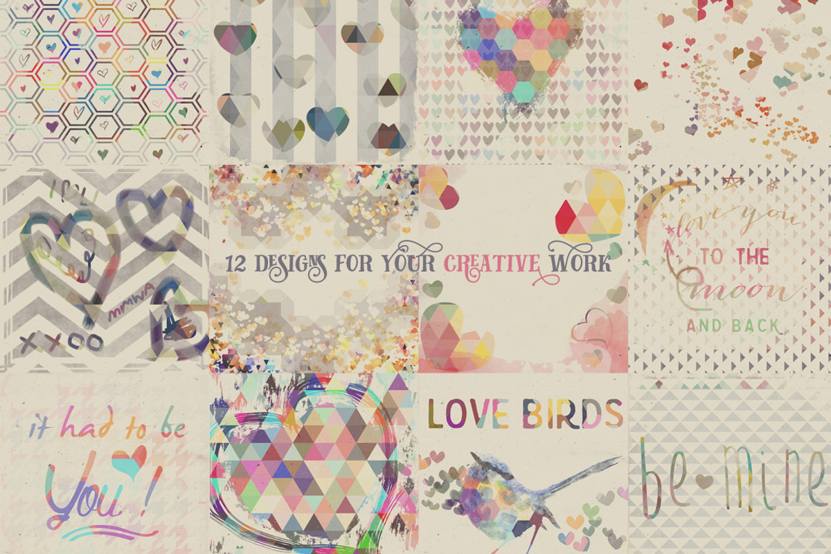 Textured Valentines Digital Papers preview 2