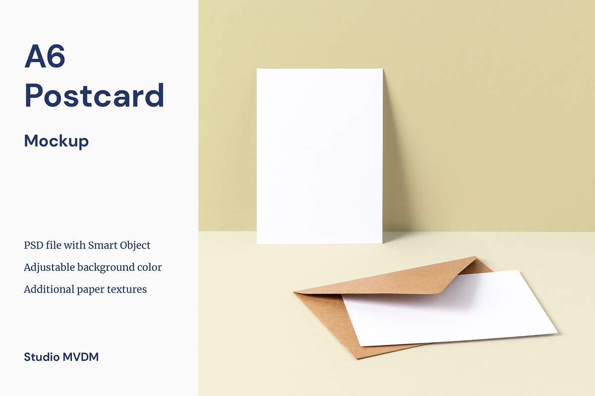 A6 Postcard With Envelope Mockup, a Product Mockup by Studio MVDM (Photo 1 of 8)