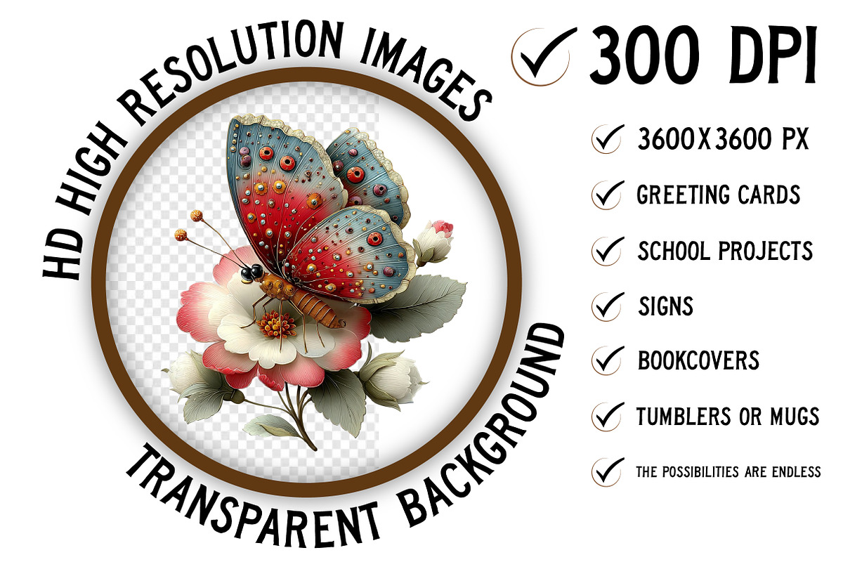 Whimsical Spring Butterfly Clipart, an Illustration by Craft Nest (Photo 2 of 11)