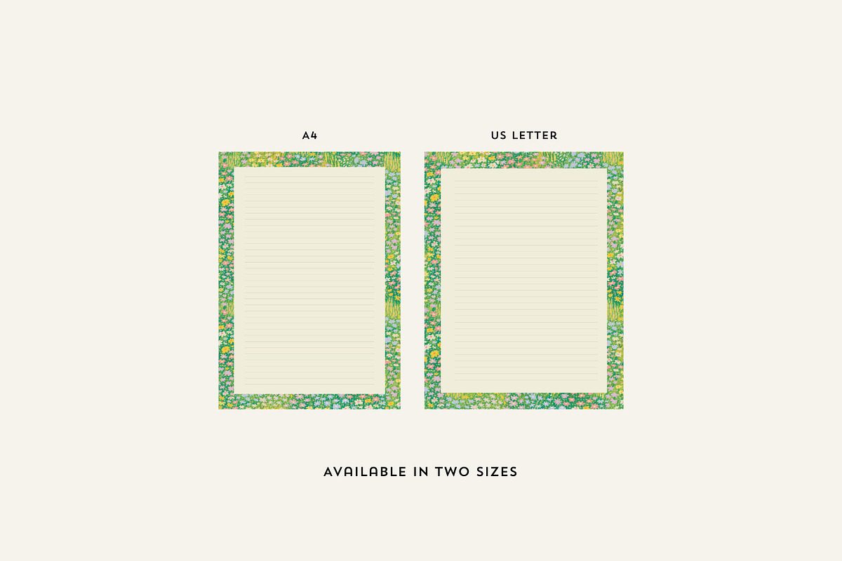 Printable Notepad Writing Paper, a Stationery Template by CraftingOnSunday
