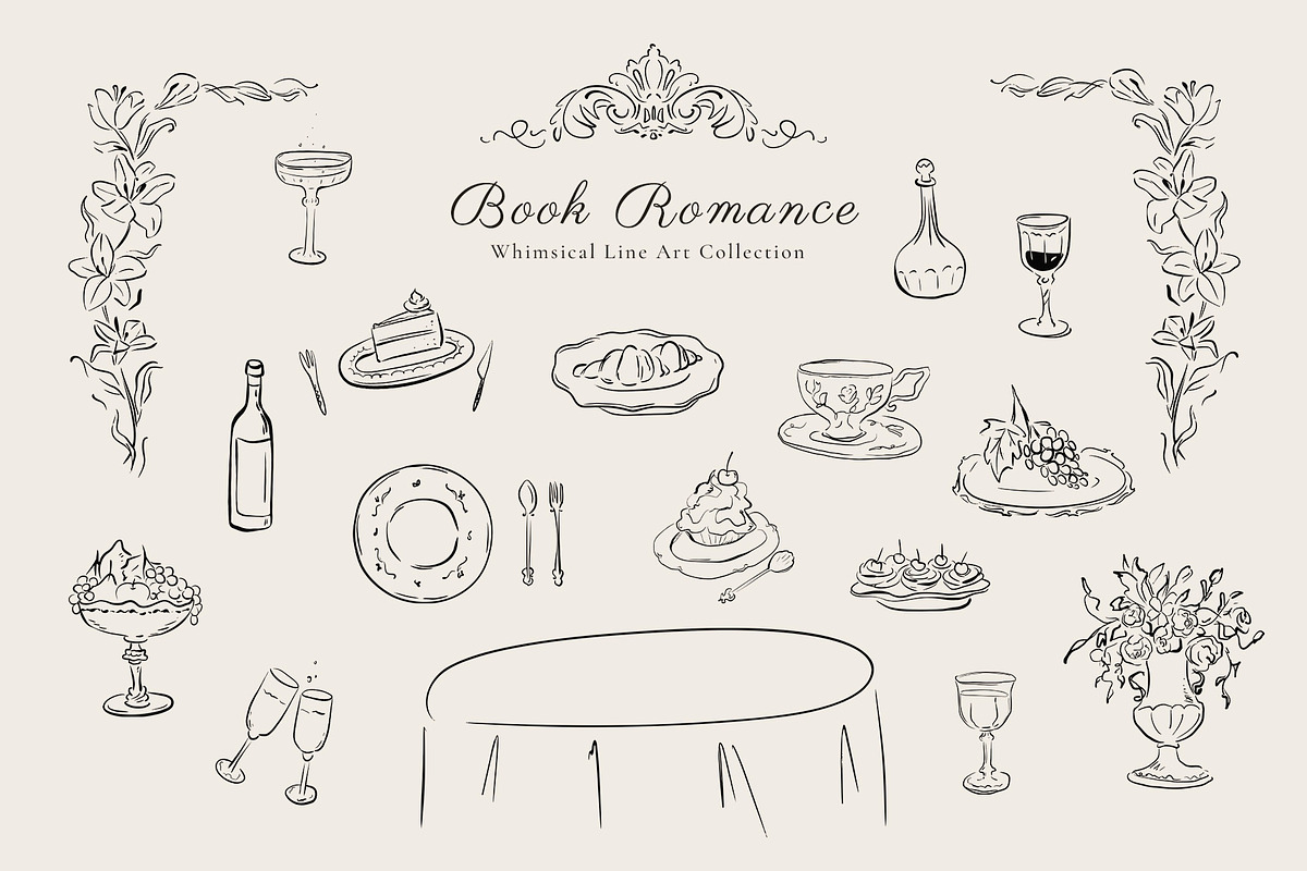 Vintage Literary Line Art collection, a Decorative Illustration by Eva Gentle (Photo 9 of 13)