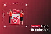Valentine Couple 3D Character Pack, a Characters & Person 3D Model by Haps Space (Thumbnail 2 of 4)
