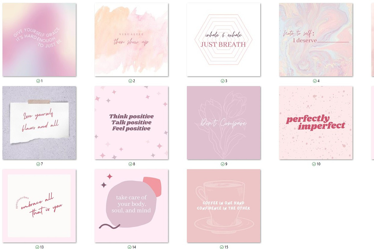 Positivity Canva Quotes-15 Templates, a Social Media Template by Ivory Mix (Photo 2 of 2)