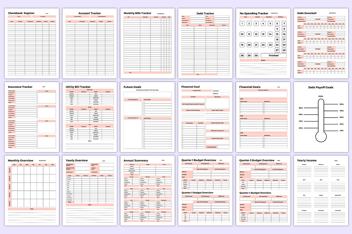 2025-26 Budget Planner Bundle Canva, a Stationery Template by Mustafiz (Photo 4 of 5)