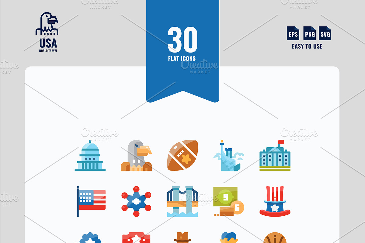 USA (United States) 90 Icons, an Icon by Foxyard studio (Photo 3 of 4)
