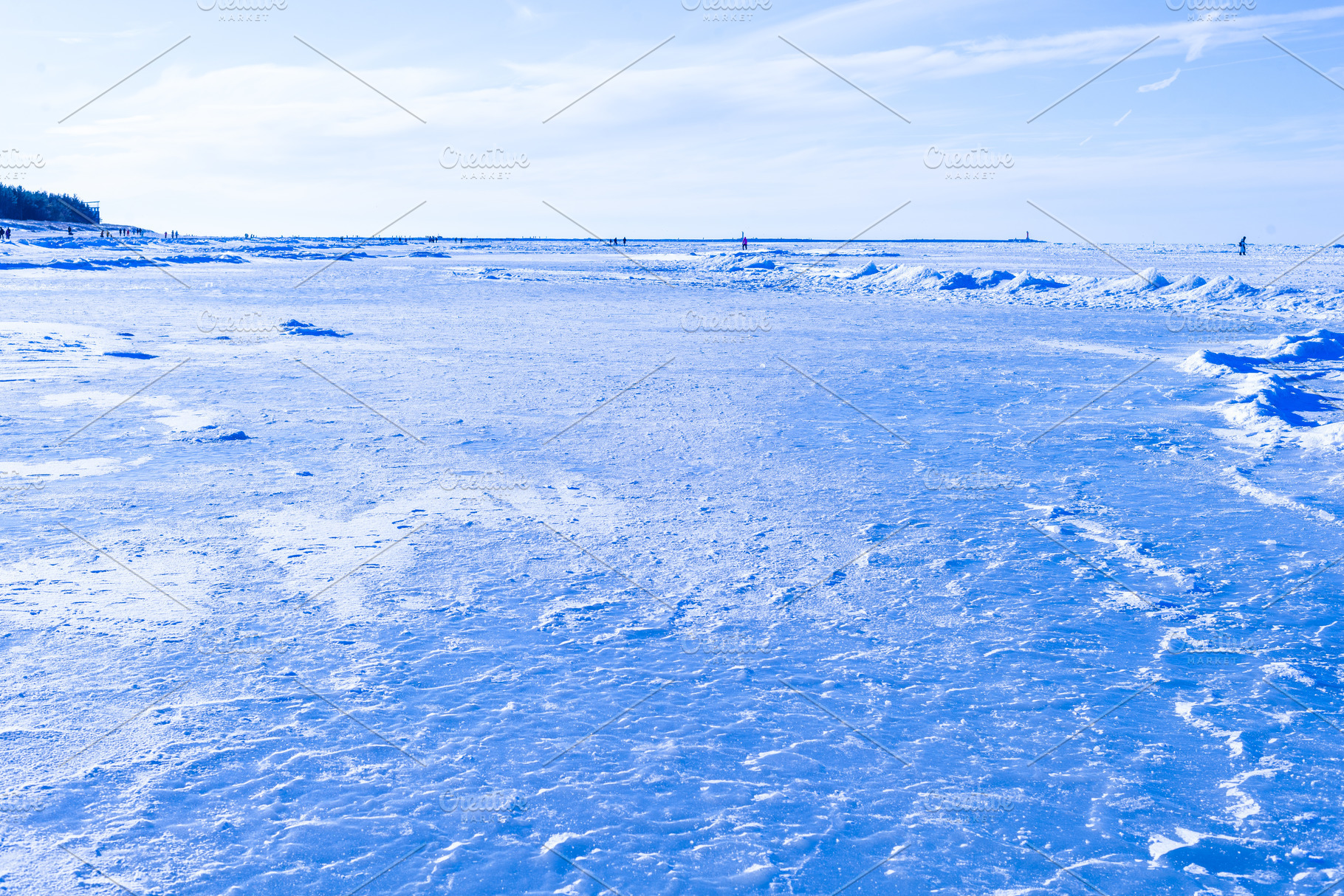 Frozen sea covered with ice, winter seascape, a Photo by MDBildes