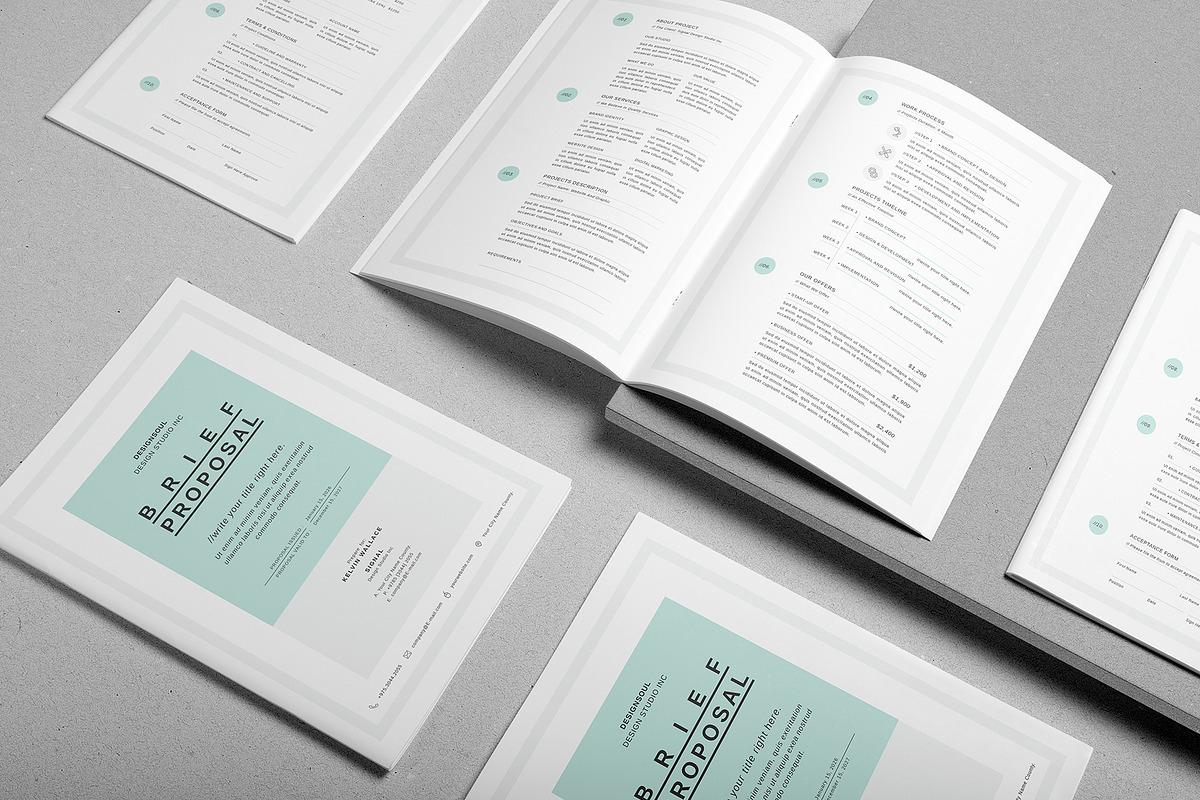 Brief Proposal Template, a Stationery Template by Designsoul14 (Photo 2 of 4)